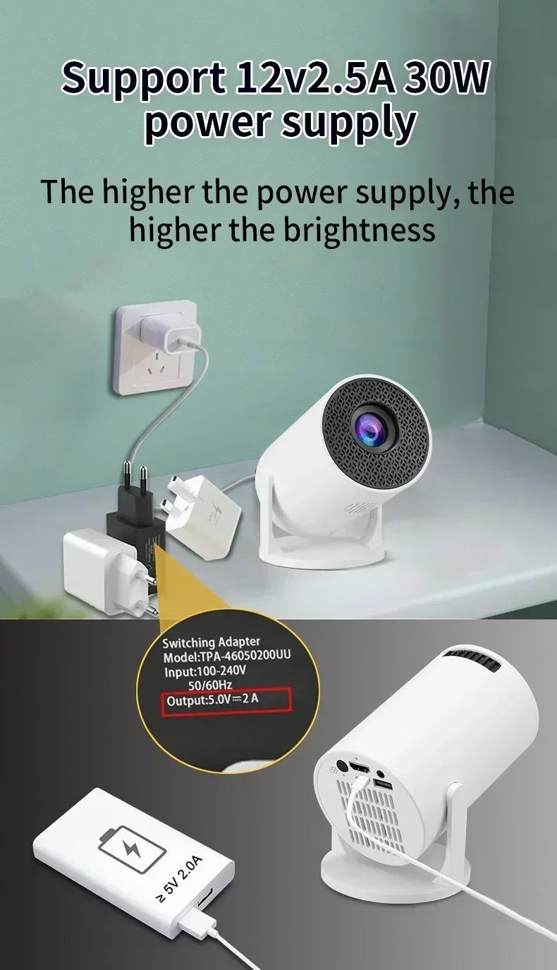 New Projector 4K Android 11 HY300 Wifi6 290ANSI Allwinner H713 BT5.0 1080P 1280*720P Cinema Outdoor Portable Projetors ﻿