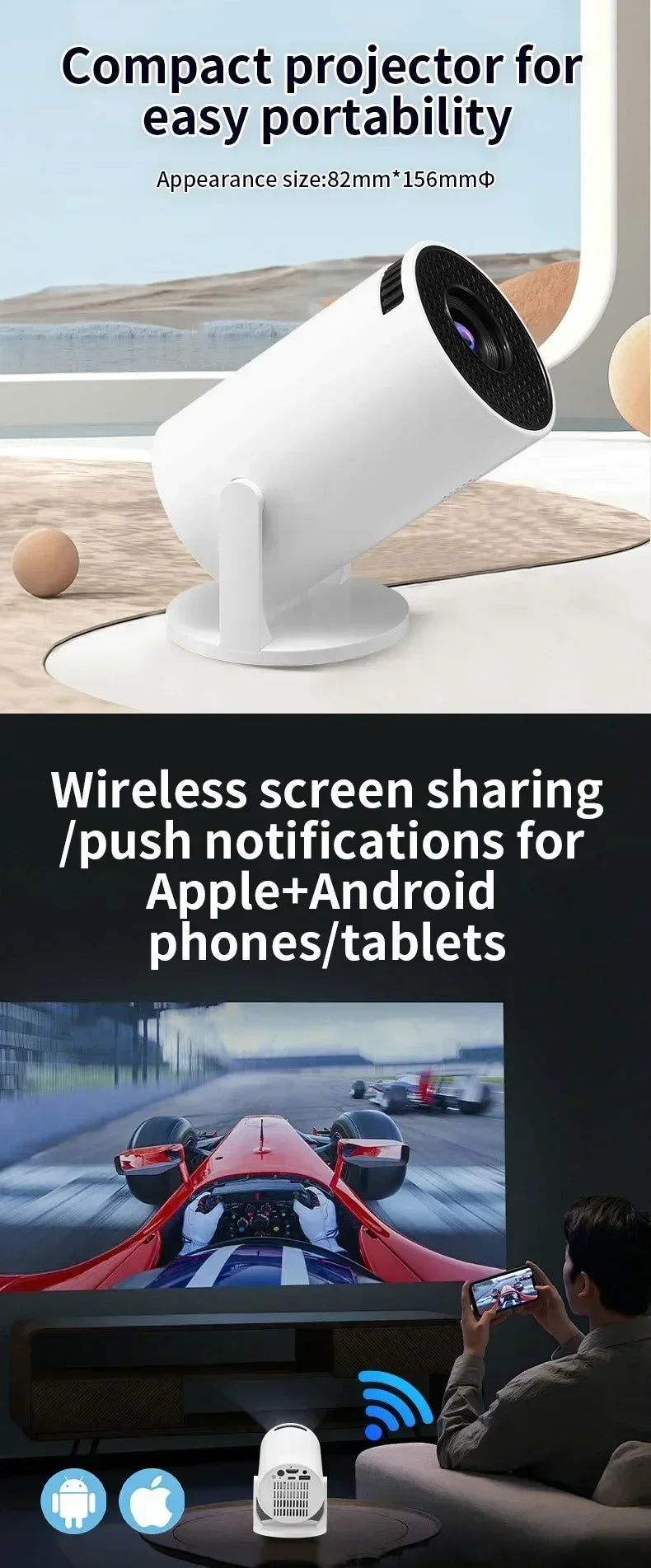 New Projector 4K Android 11 HY300 Wifi6 290ANSI Allwinner H713 BT5.0 1080P 1280*720P Cinema Outdoor Portable Projetors ﻿